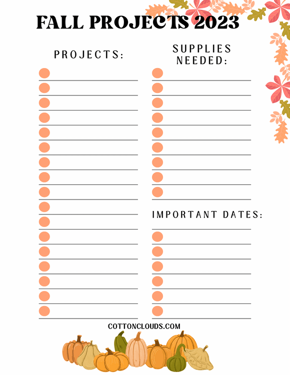 Fall 2023 Project Planner PDF
