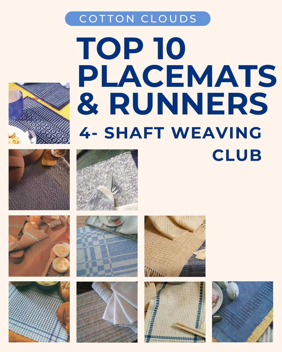 Top 10 Placemats & Runners Weaving Club ~ 4-Shaft Weaving – Cotton