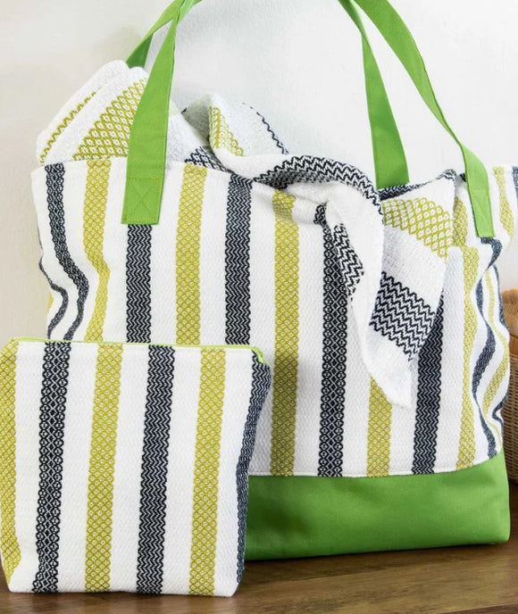 Splash of Lime Cabana Beach Towel and Tote