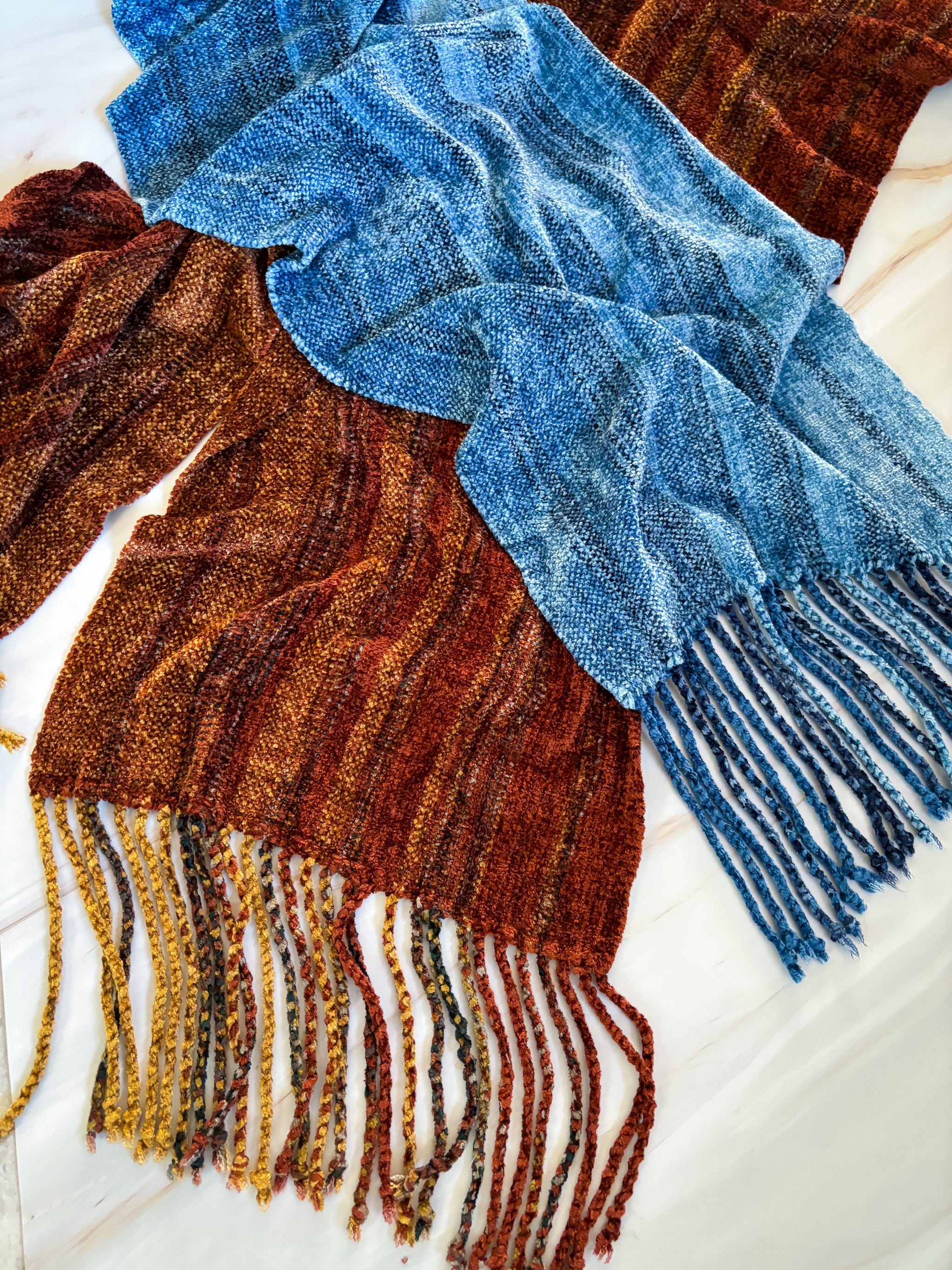 Scarf handwoven cotton deals rayon chenille