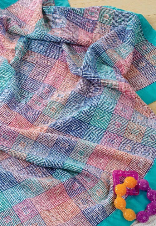 Chenille Shadow Weave Block Baby Blankets