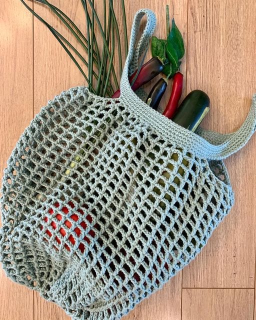 Mesh Market Bag (crochet) – Cotton Clouds - Main Image