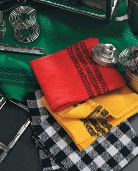 Hand Woven Twill Kitchen Towels | Ocean and Yellow Plaid